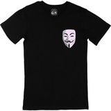 Cix V For Vendetta Siyah Cep Logo Tasarımlı Erkek T-shirt