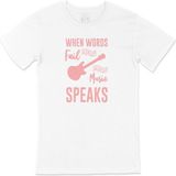 Cix When Words Fail Music Speak Beyaz Pembe Erkek T-shirt