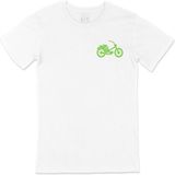 Cix Yeşil Bisiklet Cep Logo Tasarımlı Beyaz Erkek T-shirt