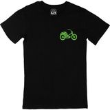 Cix Yeşil Bisiklet Cep Logo Tasarımlı Siyah Erkek T-shirt