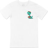 Cix Yeşil Dinozorlu Cep Logo Tasarımlı Beyaz Tişört - 4XL