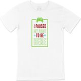 Cix Yeşil I Paused My Game Beyaz T-shirt