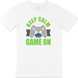Cix Yeşil Keep Calm Game On Beyaz T-shirt