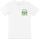 Cix Yeşil Keep Calm Game On Cep Logo Tasarımlı Beyaz Erkek T-shirt