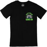Cix Yeşil Keep Calm Game On Siyah Cep Logo Tasarımlı Erkek T-shirt