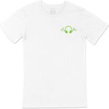 Cix Yeşil Kulaklık Cep Logo Tasarımlı Beyaz Erkek T-shirt