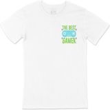 Cix Yeşil The Best Gamer Cep Logo Tasarımlı Beyaz T-shirt