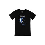 Cix Yunanistan Haritalı ve Bayraklı Siyah T-shirt