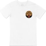 Cix Yuvarlak Kızgın Kaplan Cep Logo Tasarımlı Beyaz T-shirt
