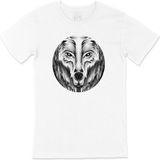 Cix Yuvarlak Yeşil Gözlü Kurt Beyaz T-shirt