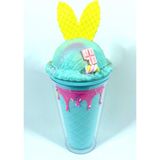 Ciyu Pipetli Suluk Milkshake Tasarımlı Bardak Suluk - Renkli