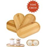 Ciyu Ticaret Bambu Oval Sunum ve Servis Tepsisi Ahşap Tepsi Yağdanlık Altlığı