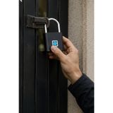 CİYU TİCARET Küçük Metal Parmak İzi Asma Kilit USB Şarjlı Anahtarsız IP55 Su Geçirmez Çinko Alaşımlı Alarmlı Pro Asma Kilit