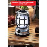 Ciyu Ticaret Şarjlı LED Işıklı Alev ve Beyaz Işıklı Kamp Gece Lambası 2'li Set Dekoratif Kamp Işığı Balkon Bahçe Aydınlatma ( 2 Adet) - Çok Renkli