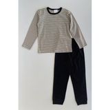 Çizgi Desen Erkek Çocuk Pijama Takımı Siyah - 6 - 7 Yaş