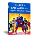 Çizgi Film Kahramanları Boyama Kitap Seti 6 Kitap Enine Boyuna Eğitim