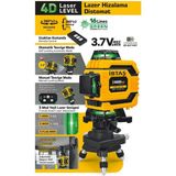 Çizgi Hizalama SGS5429 - Mıknatıslı Lazer Hizalama Distomat 4d - Kumandalı - Otomatik Tesviye Modu