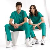 Çizgi Medikal Ameliyathane Yeşili Lüks Likralı Üniforma Takımlar Yüksek Kaliteli Likralı Scrubs - Hastane Yeşili