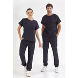 Çizgi Medikal Basic Lüks Kaliteli Likralı Doktor Hemşire Forması Scrubs Lacivert - 2XL