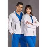ÇİZGİ MEDİKAL Beyaz Polar Ceket Doktor Hemşire Kışlık Fermuarlı Ceket