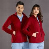 Çizgi Medikal Bordo Polar Ceket Hastane Beyaz Doktor Hemşire Kışlık Ceket - 2XL
