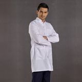 Çizgi Medikal Erkek Hakim Yaka Doktor Önlüğü Hemşire Eczacı Öğretmen Labaratuvar Alpaka Kumaş - Beyaz - 4XL