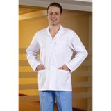 Çizgi Medikal Erkek Klasik Yaka Laboratuvar Önlüğü Hemşire Eczacı Öğretmen Doktor- Alpaka Kumaş - XL - Beyaz