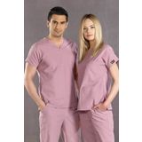ÇİZGİ MEDİKAL Gül Kurusu Doktor Hemşire Forması Scrubs Dr Greys Likralı Takım (esnek Kumaş)