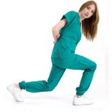 Çizgi Medikal Jogger Lüks Kaliteli Likralı Doktor Hemşire Forması Scrubs Ameliyathane Yeşili - Hastane Yeşili - 2XL