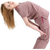 Çizgi Medikal Jogger Lüks Kaliteli Likralı Doktor Hemşire Forması Scrubs Gül Kurusu