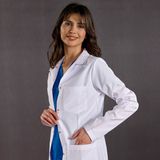Çizgi Medikal Kadın Klasik Yaka Doktor Önlüğü Hemşire Eczacı Öğretmen Labaratuvar Alpaka Kumaş - Beyaz - 2XL