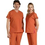 Çizgi Medikal Kiremit Dr Greys Scrubs (Terikoton/ince Kumaş) T100 - Yanık Turuncu - XS