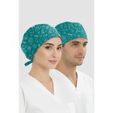 ÇİZGİ MEDİKAL Klinik Çizgiler Desenli Bone (Cotton Likra Kumaş)