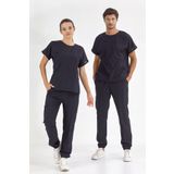 ÇİZGİ MEDİKAL Lacivert Basic Lüks Likralı Doktor Hemşire Forması Scrub Lacivert