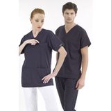 ÇİZGİ MEDİKAL Lacivert Silva Lüks Likralı Doktor Hemşire Tek Üst Forma (YÜKSEK KALİTELİ LÜKS LİKRA KUMAŞ)