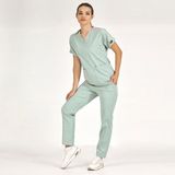 Çizgi Medikal Mint Yeşili Likralı Üniforma Takımlar Yüksek Kaliteli Likralı Scrubs - XS