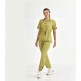 Çizgi Medikal Retro Lüks Kaliteli Likralı Doktor Hemşire Forması Scrubs Antep Fıstığı - Fıstık Yeşili - XS