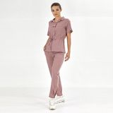 Çizgi Medikal Retro Lüks Kaliteli Likralı Doktor Hemşire Forması Scrubs Gül Kurusu - 2XL