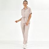 Çizgi Medikal Retro Lüks Kaliteli Likralı Doktor Hemşire Forması Scrubs Krem