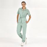Çizgi Medikal Retro Lüks Kaliteli Likralı Doktor Hemşire Forması Scrubs Mint Yeşili - XL