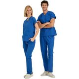 Çizgi Medikal Saks Mavisi Dr Greys Scrubs (Terikoton/ince Kumaş) T100 - XS