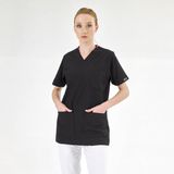 Çizgi Medikal Silva Lüks Likra Kumaş Doktor Hemşire Tek Üst Forma Siyah - XL