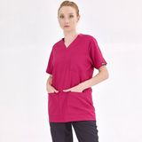 Çizgi Medikal Silva Lüks Likra Kumaş Doktor Hemşire Tek Üst Forma Vişne - 2XL