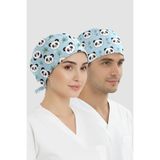 ÇİZGİ MEDİKAL Tatlı Panda Desenli Bone (Cotton Likra Kumaş)