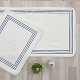 Çizgi Nakışlı 2 Li 60 x 100 cm Banyo Paspas Set Indigo - Çok Renkli - 1 Adet