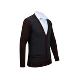 Çizgi Triko Battal Hırka Triko Kazak, 3XL, 5014MB, Kahverengi, Erkek