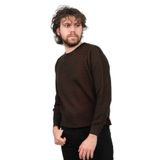 Çizgi Triko Bisiklet Yaka Desenli Kazak, XL, 80425202154224, HAKİ, Erkek