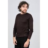 Çizgi Triko Bisiklet Yaka Slim Fit Desenli Kazak, S, 80425202154255, BORDO, Erkek