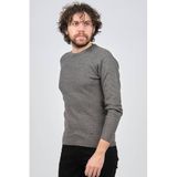 Çizgi Triko Bisiklet Yaka Slim Fit Kazak, S, 80425202154259, GRİ, Erkek
