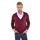 Çizgi Triko Çift Cepli Çelik Örgü Triko Hırka, M, 8042520234225M, Bordo, Erkek M